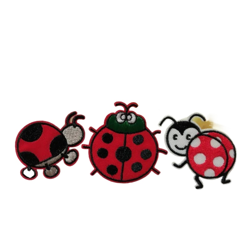 Embroidery Lady Bug - 50pcs/Lot Small Embroidery Patch Ladybug Kids