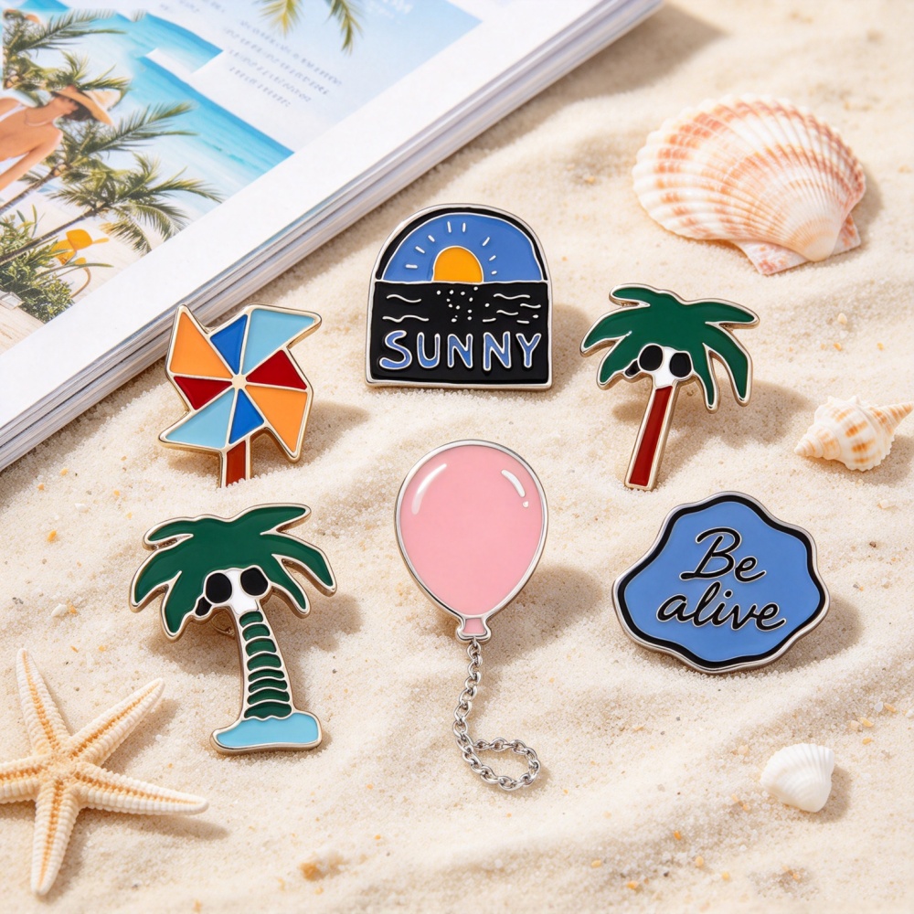 Embroidery Bali - Romantic Sea Sunrise Pins Brooches Beach