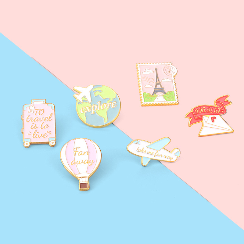 Cartoon plane Earth hot air ba - Embroidery Bali 评论和价格