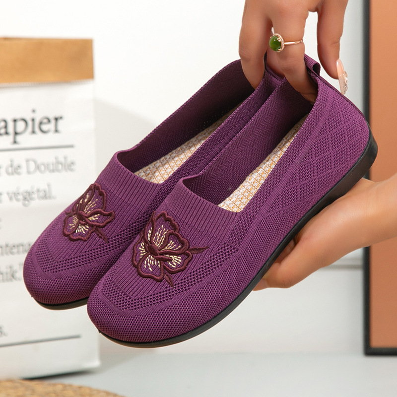 Women Knit Slip On Loafers Flo - Embroidery Garments 评论和价格
