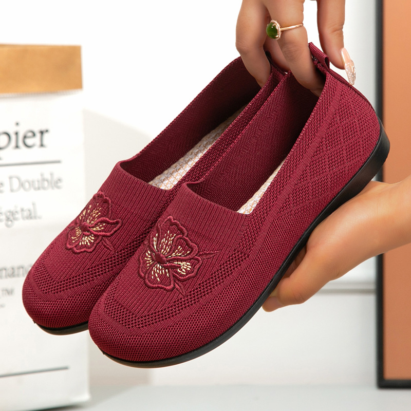 Women Knit Slip On Loafers Flo - Embroidery Garments 评论和价格