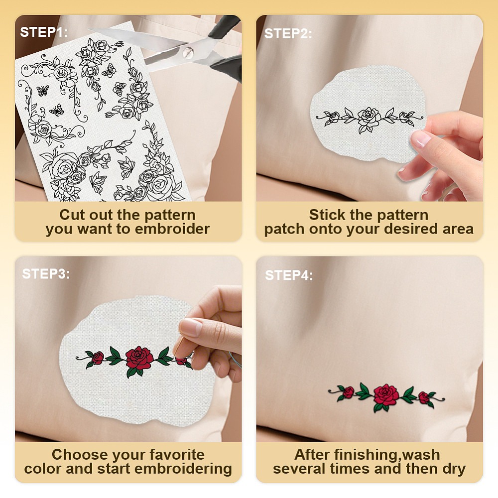 38Pcs Rose Lace 4 Sheets Water - Embroidery Rose 评论和价格