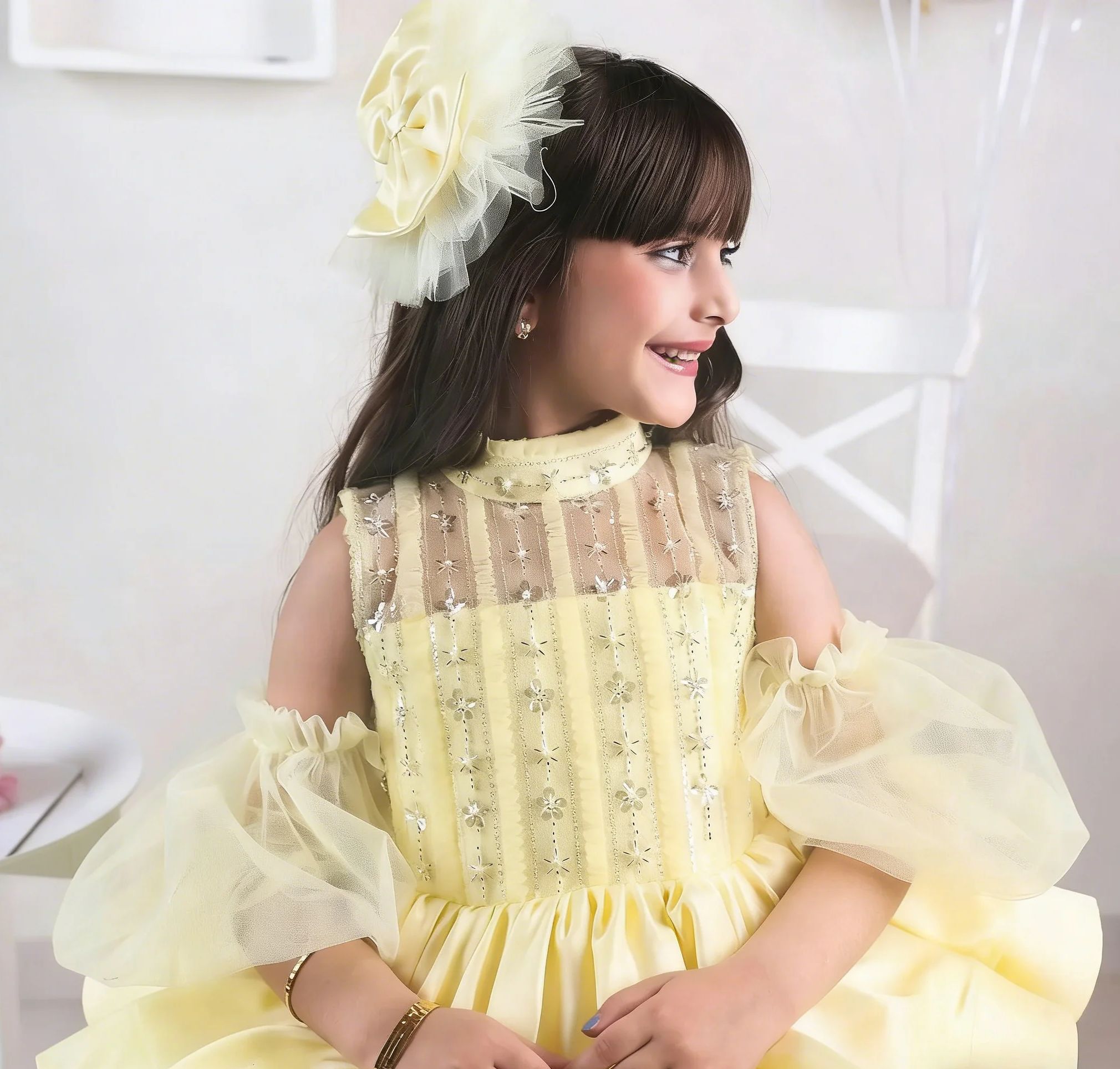 Yellow Flower Girl Dresses for - Embroidery Yellow Dress 评论和价格