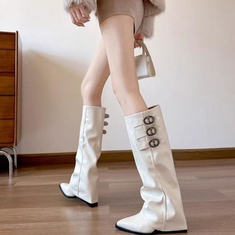 Women Pointed Toe Knee High Sl - Embroidery Garments 评论和价格