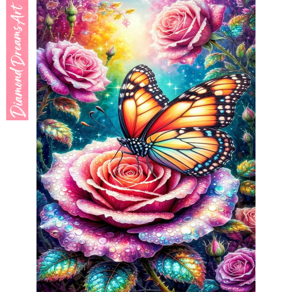Butterfly Diamond Mosaic 5D DI - Embroidery Rose 评论和价格