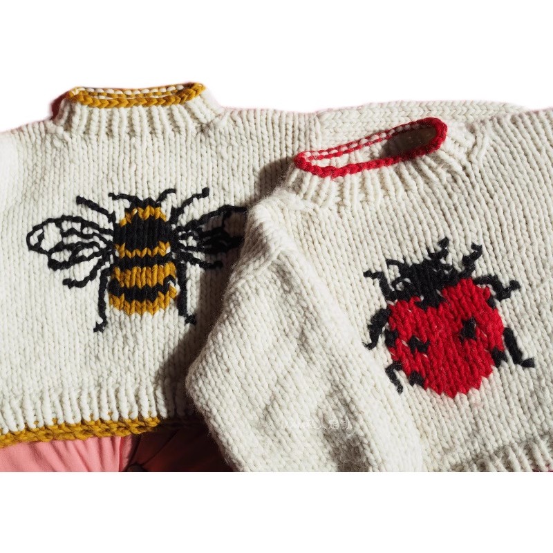 Star Ladybug Pattern Pure Wool - Embroidery Lady Bug 评论和价格