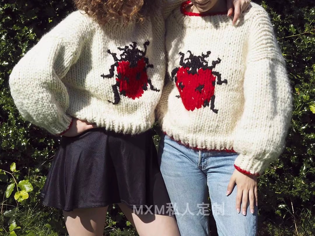 Star Ladybug Pattern Pure Wool - Embroidery Lady Bug 评论和价格