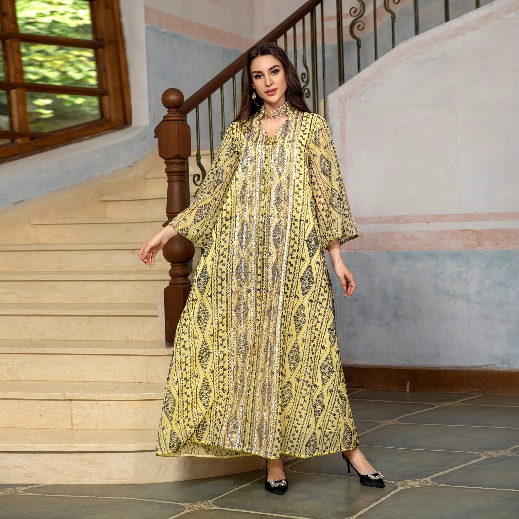 Eid Abaya Embroidery Sequin Me - Embroidery Kebaya 评论和价格