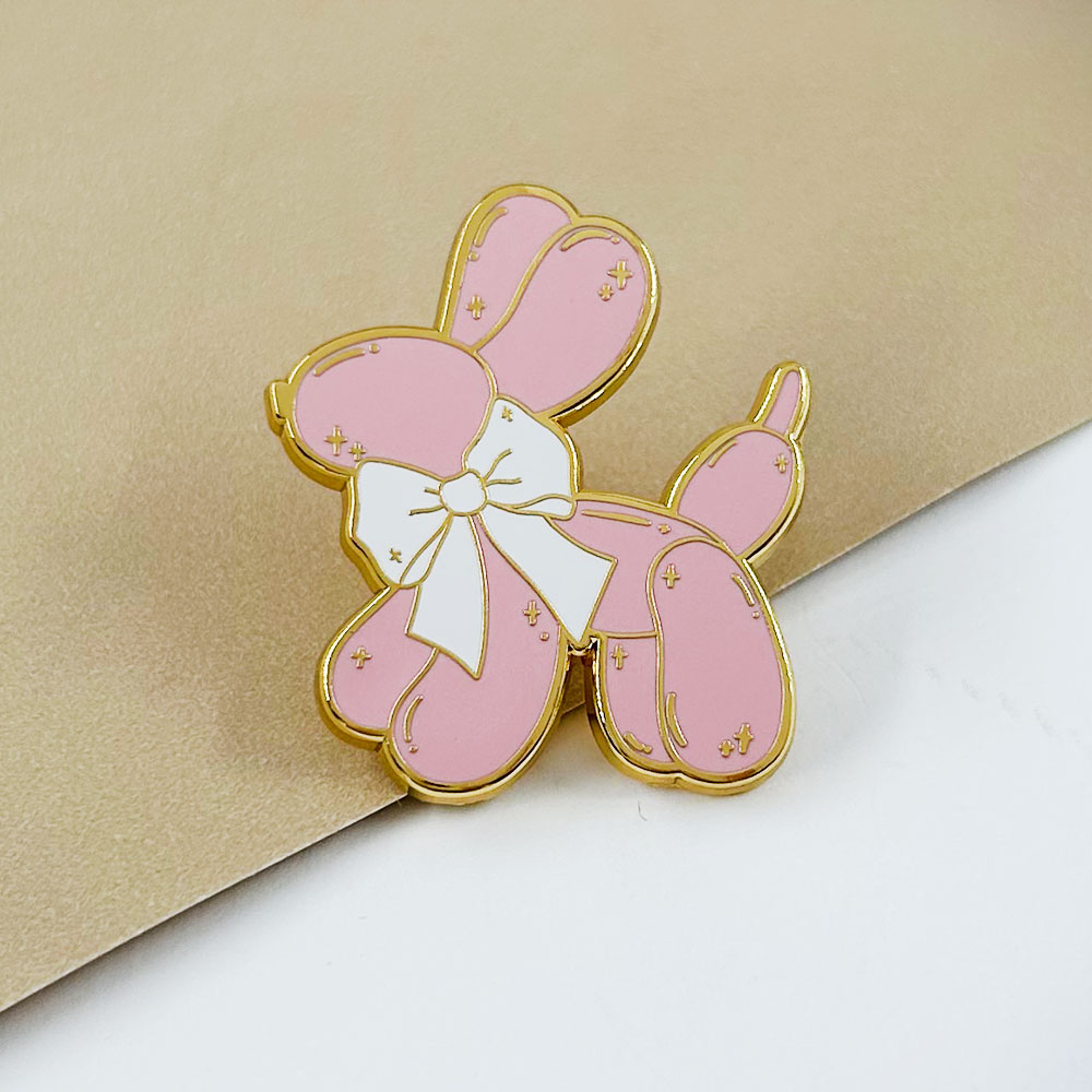 Pink Balloon Dog Enamel Pin Cu - Embroidery Bali 评论和价格